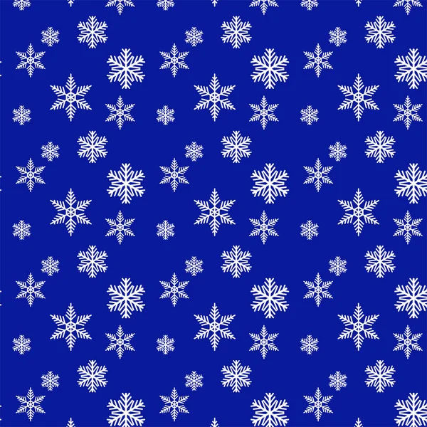 Snows Seamless Pattern Blue Background — Stock Vector
