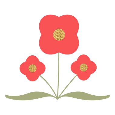 Bir çiçek dalı. Tek botanik element beyaz arkaplanda izole edildi.