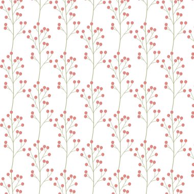 Beyaz arka planda bitkiler olan kusursuz bir desen. Botanik süsü.