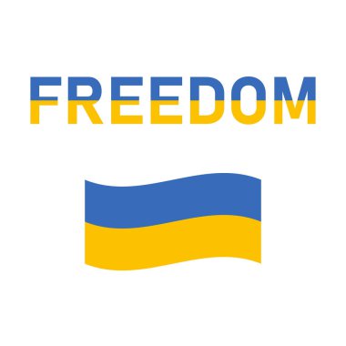 Ukrayna bayrağı Ukrayna dilinde özgürlük, barış için poster anlamına geliyor