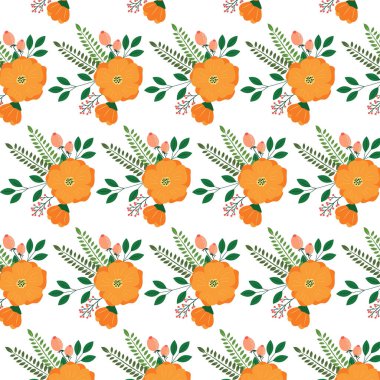 Çiçek deseni. Beyaz arka planda güzel çiçekler. Küçük çiçeklerle basmak. Ditsy parmak izi. Kusursuz vektör dokusu. Bahar buketi.