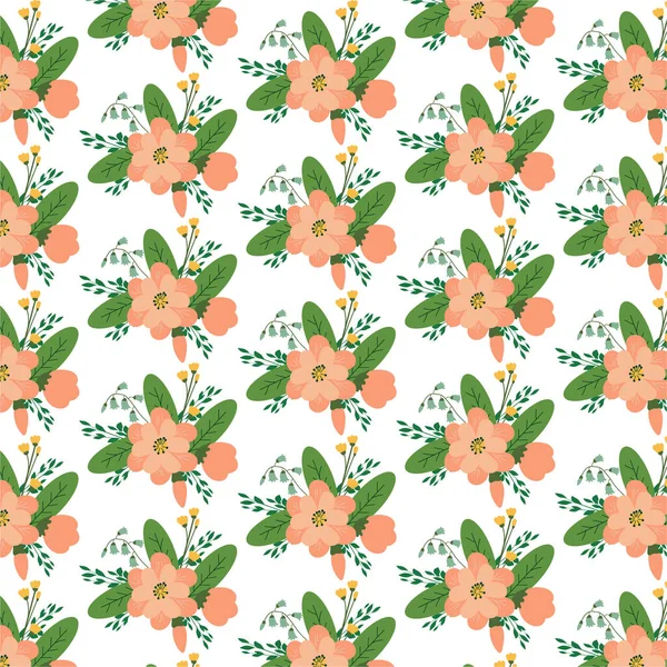 Floral Pattern Pretty Flowers White Background Printing Small Flowers Ditsy — ストックベクタ