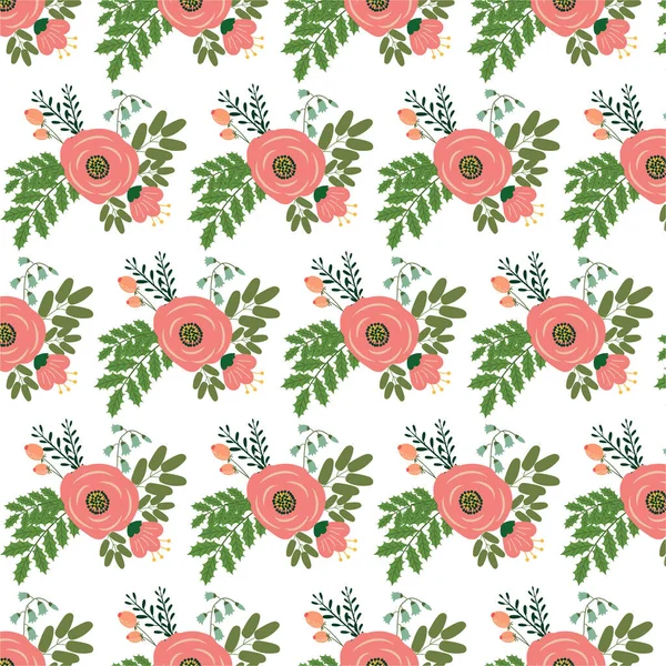 Floral Pattern Pretty Flowers White Background Printing Small Flowers Ditsy — ストックベクタ