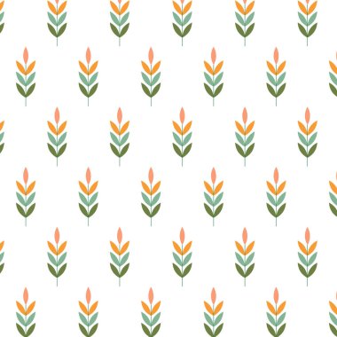 Dekoratif süslemesiz yay deseni. Yapraklı, sonsuz zarif bir doku. Tasarım kumaşı, arkaplan, ambalaj kağıdı, paket, kapak için cazip