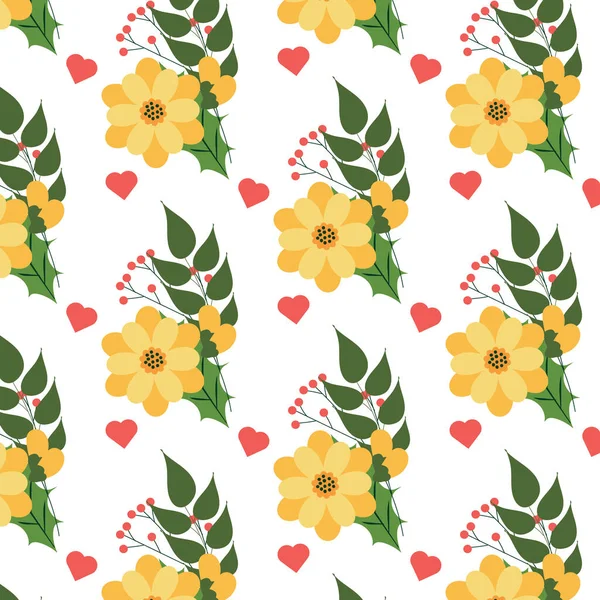Yelow Flower Seamles Pattern Ideal Printing Fabric Paper Wallpapers Textile — ストックベクタ