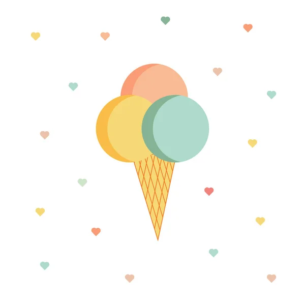 Colorfull Ice Cream White Background — Vector de stock