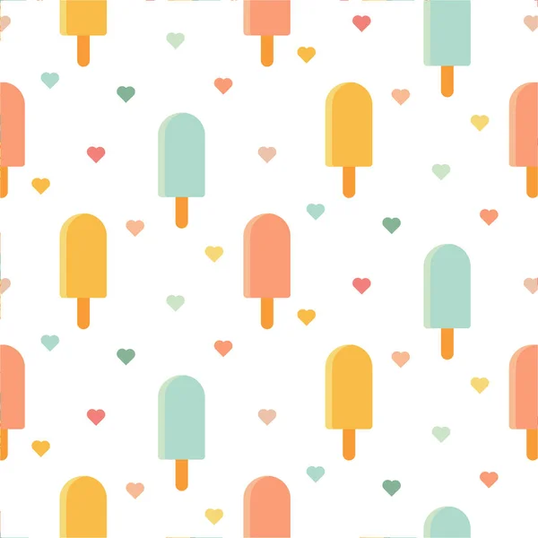 Ice Seamless Seamless Pattern Colorfull Hearts — Archivo Imágenes Vectoriales