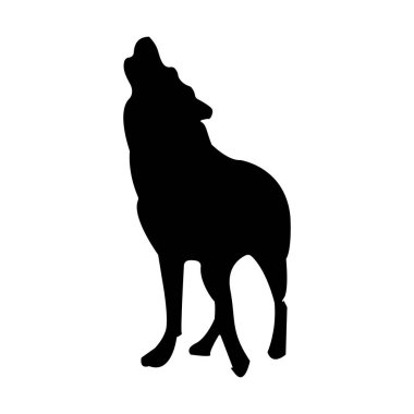 silhouette of a wolf on white background, vector