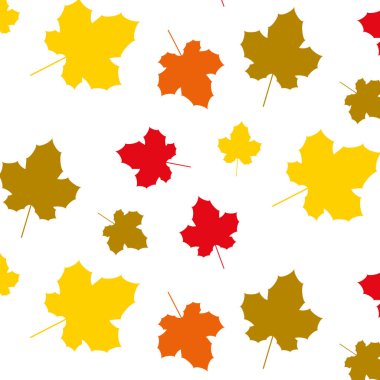 Colorfull flat seamles pattern design with beautiful autumn theme. Vector