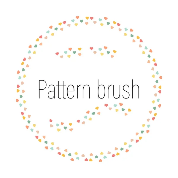 Vektör çerçevesi, küçük kalplerin sınırı. Aşkın, geçmişin, davetiye için dekorasyonun, Sevgililer Günü 'nün, tebrik kartının, düğünün basit romantik sembolü.