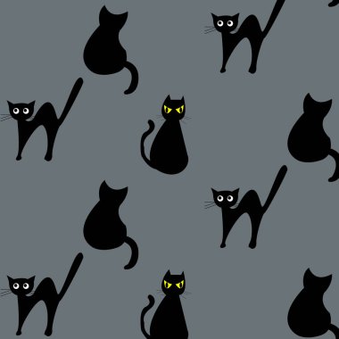 Kızlar ve oğlanlar için soyut, pürüzsüz bir model. Cadılar bayramında cadıyla yaratıcı vektör geçmişi. Tekstil ve kumaş için komik duvar kağıtları. Moda tarzı. Çocuklar için renkli parlak resim.