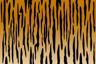 Kaplan deseninin dikey çizgilerinin çizimi. Bir kaplanın dikey çizgileriyle kartpostal şablonu..