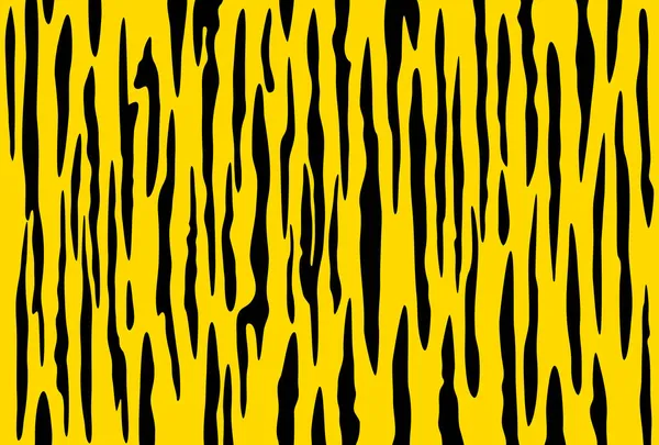 Illustration Yellow Black Tiger Print Postcard Template Vertical Stripes Tiger — Stock Photo, Image