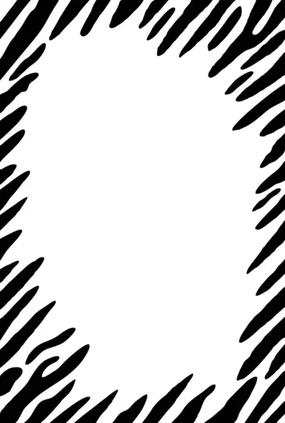 Tiger Pattern Postcard Template Black White Margin Make Easier Insert — Stock Photo, Image