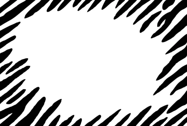 Tiger Pattern Postcard Template Black White Margin Make Easier Insert — Stock Photo, Image