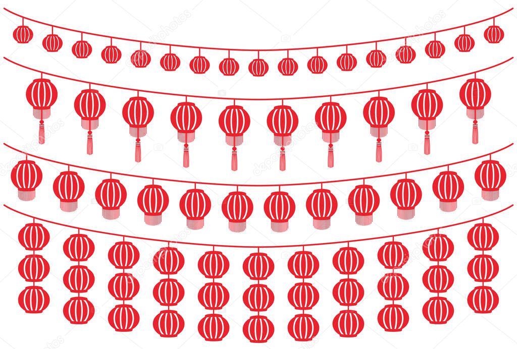 Illustration of Taiwanese style lanterns . It is an illustration of a simple lantern made only in red color. 