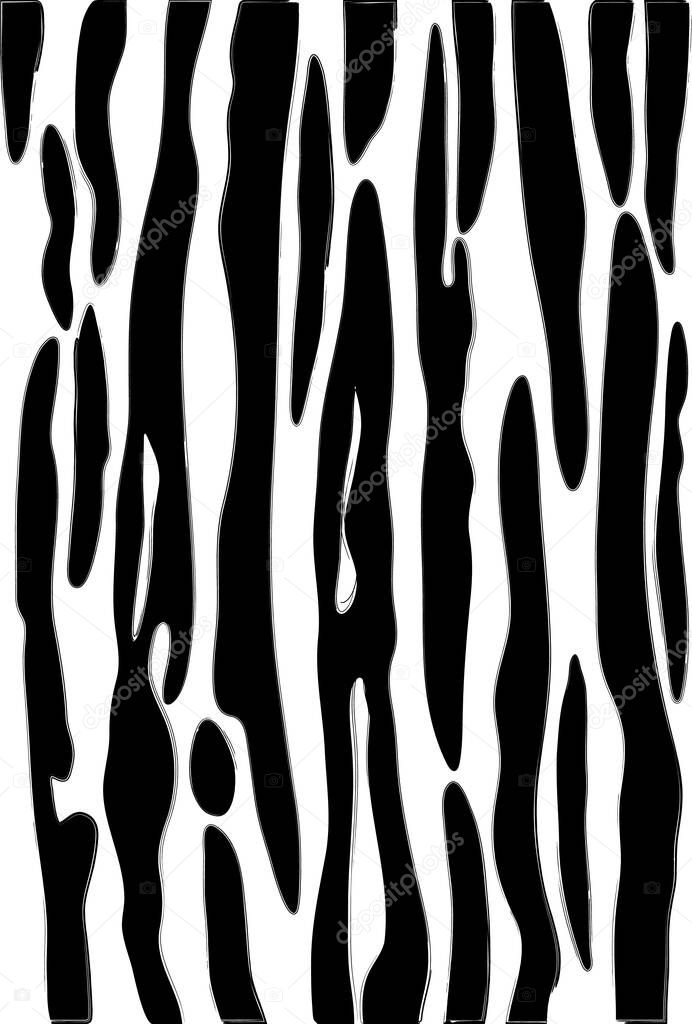 Postcard-sized black-and-white tiger pattern 