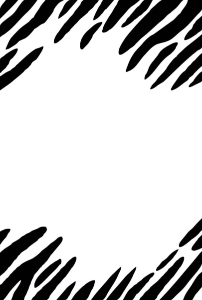 Wzór Tygrysa Szablon Pocztówki Czarno Biały Ilustracja Margines Aby Ułatwić — Zdjęcie stockowe