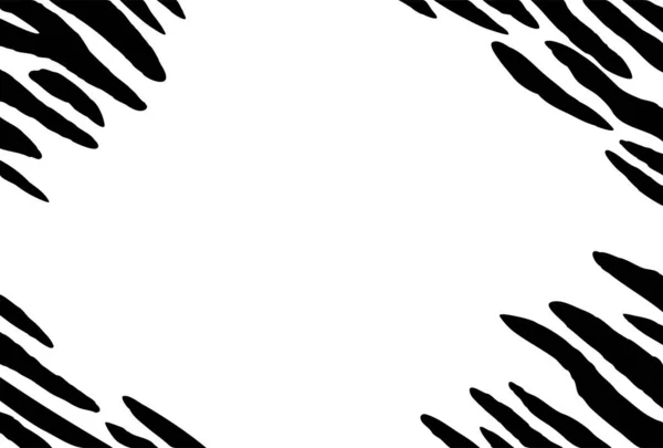 Wzór Tygrysa Szablon Pocztówki Czarno Biały Ilustracja Margines Aby Ułatwić — Zdjęcie stockowe