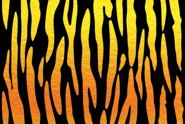 Japon kâğıdının dokusuyla altın ve siyah kaplan deseni. Bu, arka plan ve duvar kağıdı malzemelerinin kartpostal büyüklüğünde bir çizimi.. 