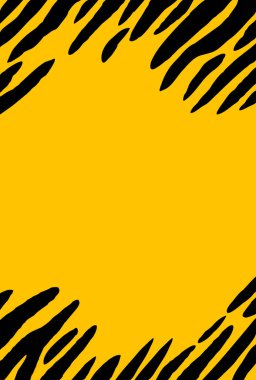 Sarı ve siyah kaplan desenli kartpostal şablonu 