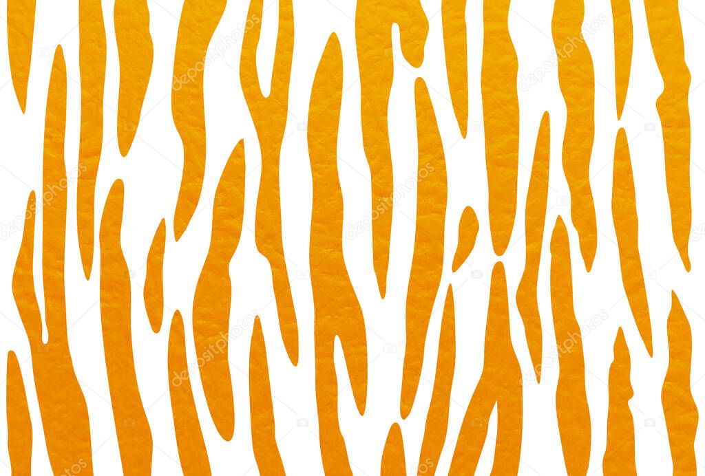 An orange tiger pattern illustration with a Japanese paper texture applied.   An illustration of a tiger pattern that can be used as a design background or wallpaper. 