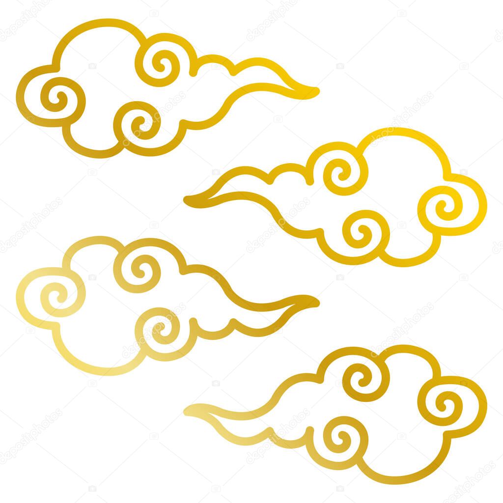 Chinese style traditional cloud pattern.  It can be used as a design icon with a simple illustration of a cloud with a traditional Chinese style pattern.