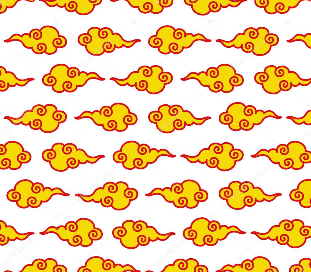 Chinese-style traditional cloud pattern.   A simple illustration of a traditional Chinese-style cloud can be used as a design background. 