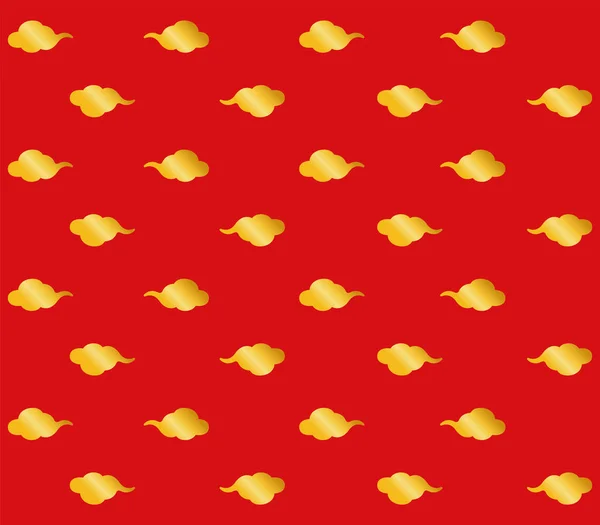 在红色背景上以黄金绘制的云彩图案图解 一个简单的云图图解可以作为设计背景 — 图库照片