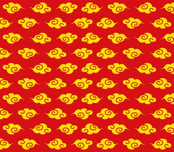 Традиційний Хмарний Фон Китайського Стилю Зображений Жовтим Кольором Червоному Тлі — стокове фото
