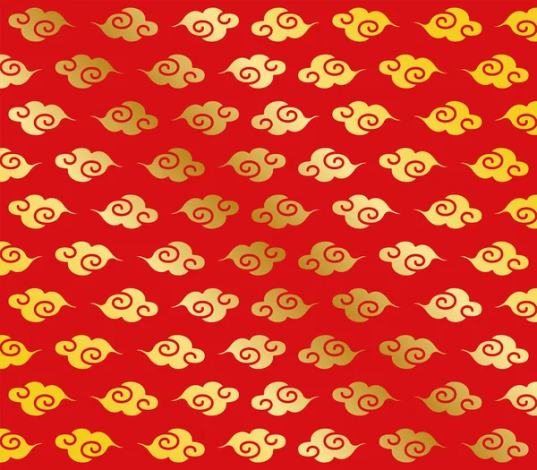 Хмаровий Візерунок Традиційного Китайського Стилю Намальований Золотим Кольором Червоному Фоні — стокове фото
