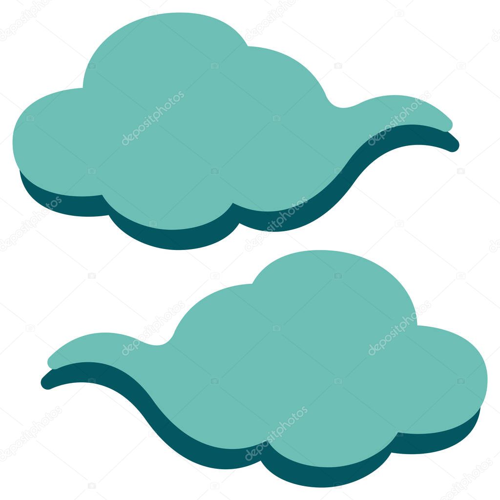 Chinese style traditional cloud illustration. It is a simple cloud icon illustration. 