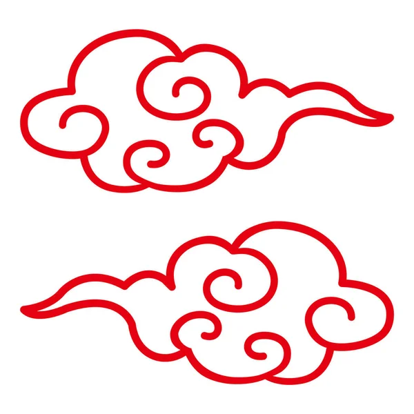 Лінійна Ілюстрація Хмар Традиційним Китайським Стилем Pattern Проста Ілюстрація Малюнка — стокове фото