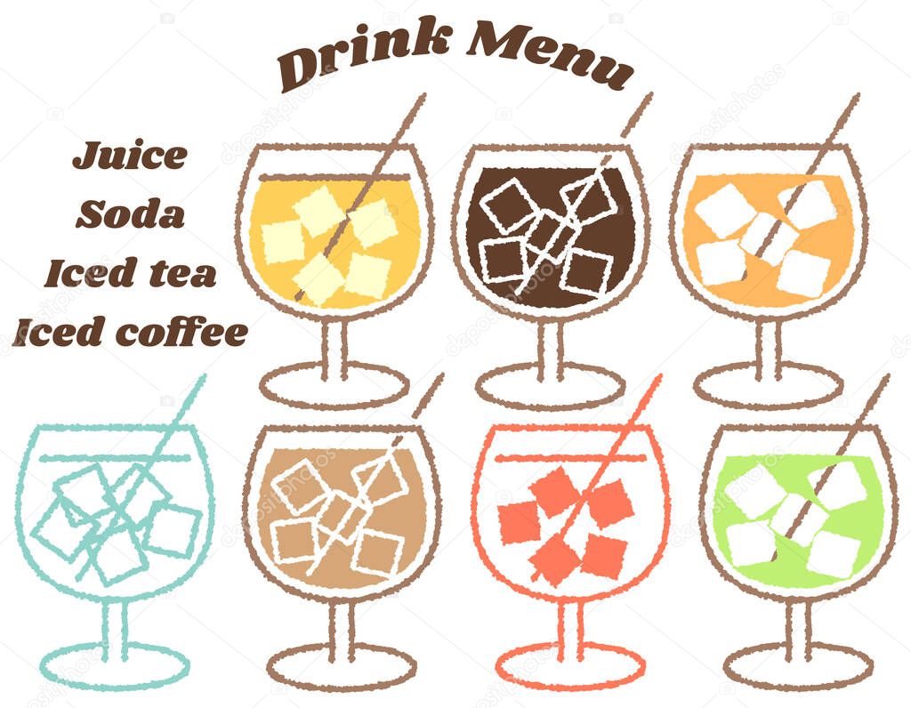  A simple color illustration of a drink in a glass.  It is an illustration that can be used as a design material for the web and paper media.