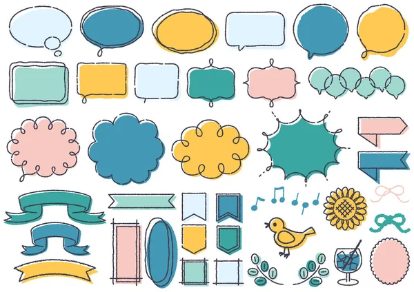 Color Illustration Cute Hand Drawn Balloons Icons Illustration Can Used — Stock Photo, Image