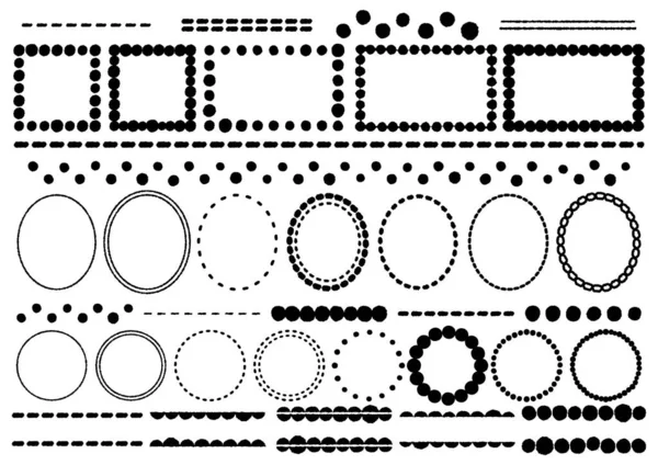 Sada Černobílých Ilustrací Ručně Kreslených Dekorativních Čar Dekorativních Rámů Jednoduchá — Stockový vektor