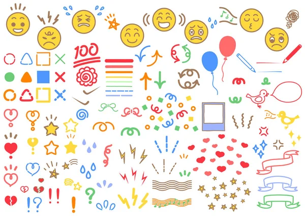 Simple Material Illustration Emotions Stars Color Illustration Set Icons — Wektor stockowy