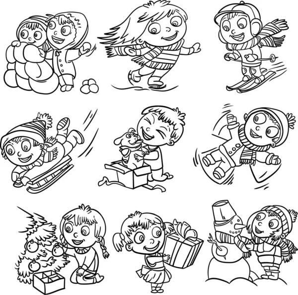 Coloring Book Kids Boys Girls Really Happy Christmas Finally Come — Stock Photo, Image