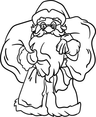 Coloring book for kids. Christmas Edition. Santa is ready to deliver a lot of gifts to every good kid
