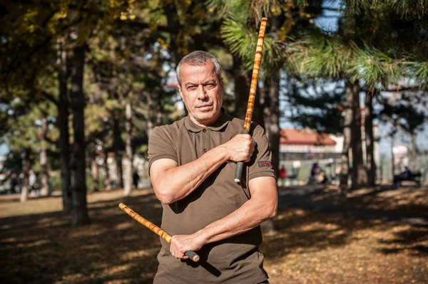 Lameco Astig Combatives instructor demonstrates single stick