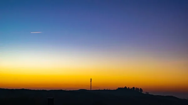 Otoño Amanecer Polonia Sobre Valle Brumoso —  Fotos de Stock