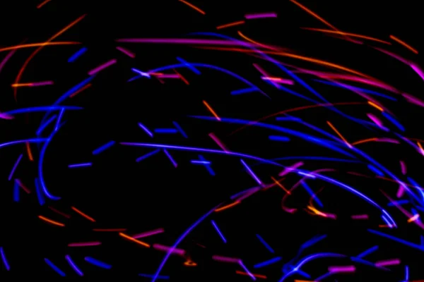 Светящиеся Разноцветные Волнистые Линии Черном Фоне — стоковое фото