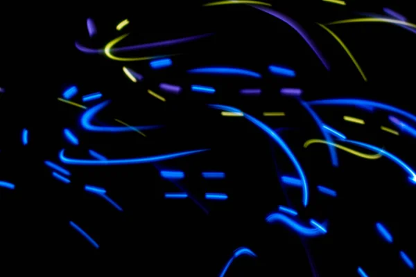 Світлі Різнокольорові Хвилясті Лінії Чорному Тлі — стокове фото