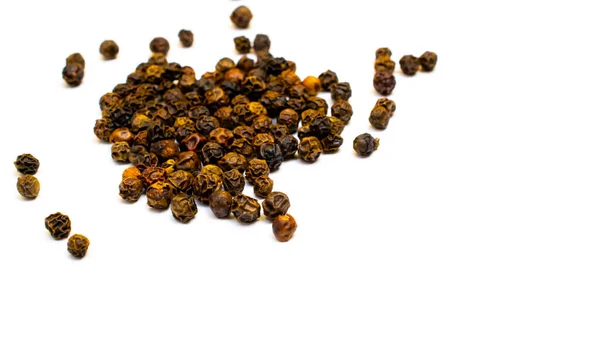 Black Peppercorns White Background — Stock Photo, Image