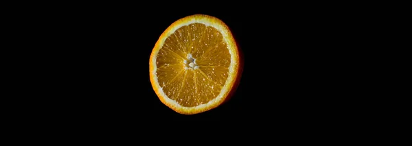 Slices Oranges Black Background — Stock Photo, Image