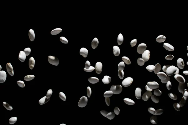 Kacang Putih Pada Latar Belakang Hitam — Stok Foto
