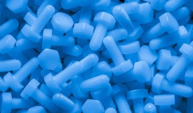 Plastik vidalar, makro fotoğraf, arkaplan veya doku