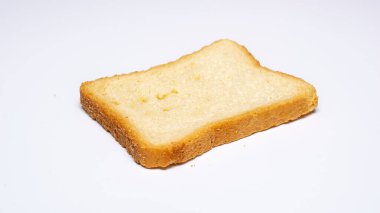 Beyaz arkaplanda rusk dilimleri