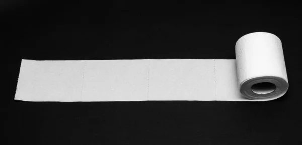 Туалетная Бумага Черном Фоне Надписи — стоковое фото