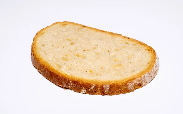 Brotscheiben Auf Weißem Hintergrund — Stockfoto